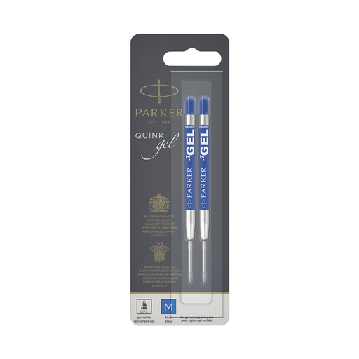 [1388275] Gelschrijvervulling Parker Quink medium blauw blister à 2 stuks