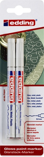 [1388255] Viltstift edding 780 lakmarker rond 0.8mm wit blister à 2 stuks