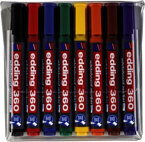[1388260] Marqueur tableau blanc edding 360 ogive 1,5-3mm assorti set 8 pièces
