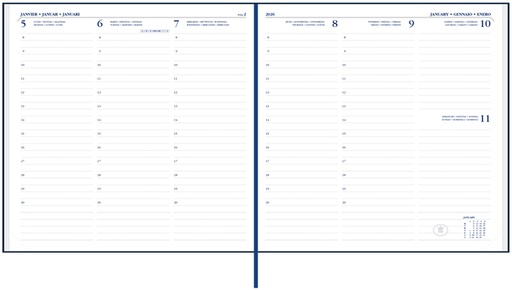 [1000328] Agenda 2026 Ryam Mundior Carré Mundior 7 jours/2 pages noir