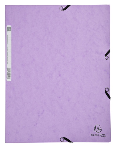 [1388332] Chemise à élastique Exacompta Aquarel A4 3 rabats 400g carton lustré lilas