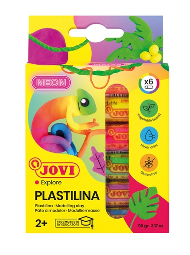 [1386301] Pâte à modeler Jovi Plastalina 15g néon assorti 6 pièces