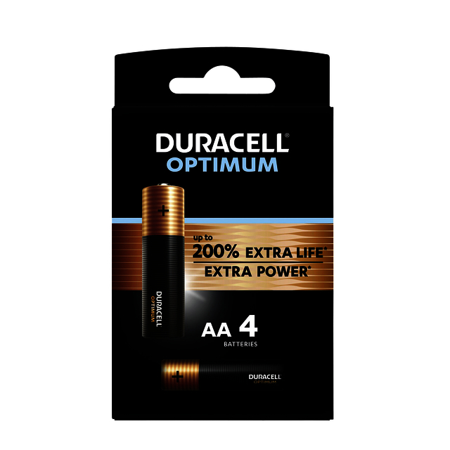 Batterij Duracell Optimum 200% 4xAA