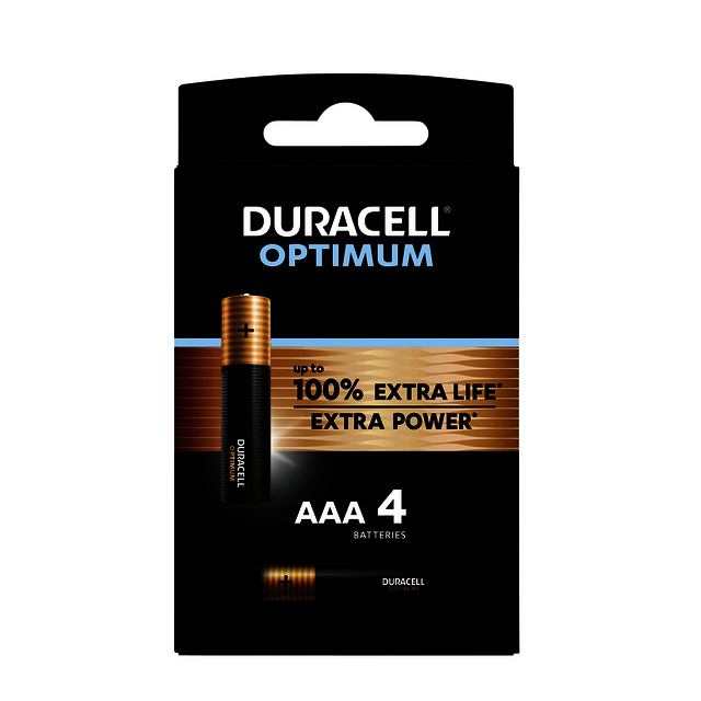 Batterij Duracell Optimum 100% 4xAAA