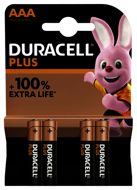 Batterij Duracell Plus 4xAAA