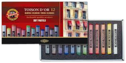 [1387914] Pastelkrijt Koh-I-Noor Toison 8512 rond 12 stuks assorti