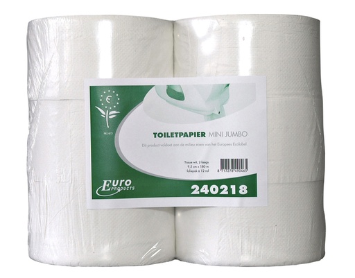 [1388561] Papier toilette Euro Products 240218 Q5 Mini Jumbo Recyclé 2 ép 180m blanc