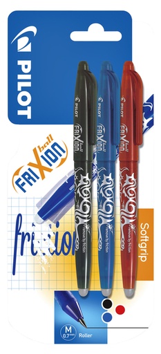 [1388390] Roller PILOT FriXion Medium assorti blister 3 pièces