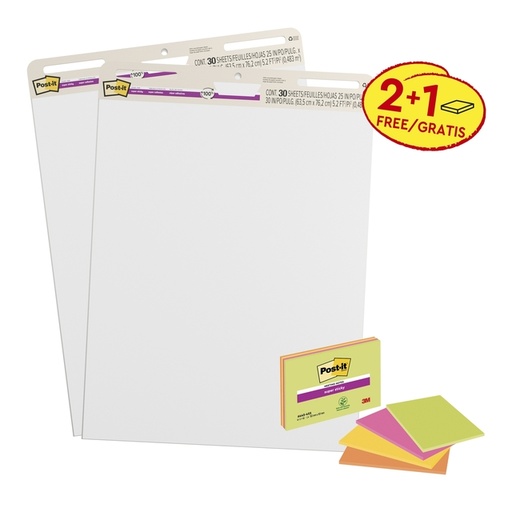 [1388436] Meeting chart Post-it 559 Super Sticky 63.5x76.2cm 2 blokken + 1 pak Meeting notes gratis