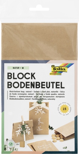 [1388932] Sac kraft naturel Foodsafe 12x6x21cm lot 15 pièces