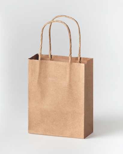 [1388934] Tas met handvat Folia kraftpapier 125gr 12x15x5.5cm 20 stuks naturel