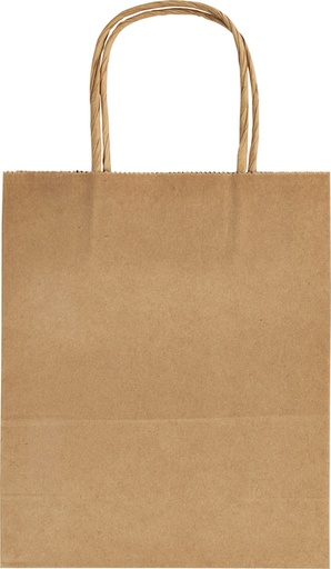 [1388935] Sac en papier avec poignées 125g 18x21x8cm kraft naturel 20 pièces