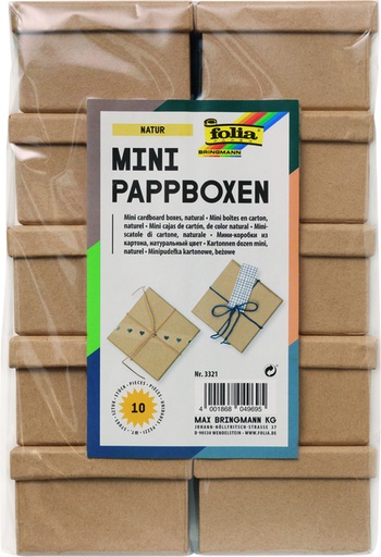 [1388939] Boîte carton à décorer Folia Mini 75x75x45cm naturel 10 pièces