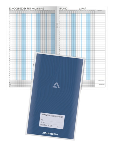 [1389132] Registre de fréquentation Aurora 155x260mm 56 pages Néerlandais