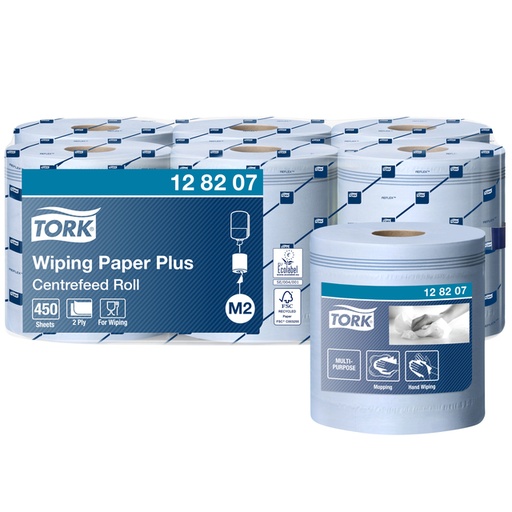 [1391488] Poetspapier Tork M2 Plus Advanced 2-laags 158m blauw 128207