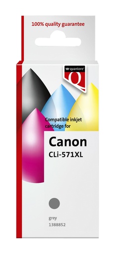 [1388852] Cartouche d'encre Quantore alternative pour Canon CLI-571XL gris