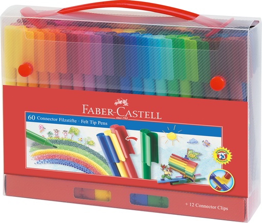 [1396581] Feutre couleur Faber Castell Connector mallette 60 pièces assorti