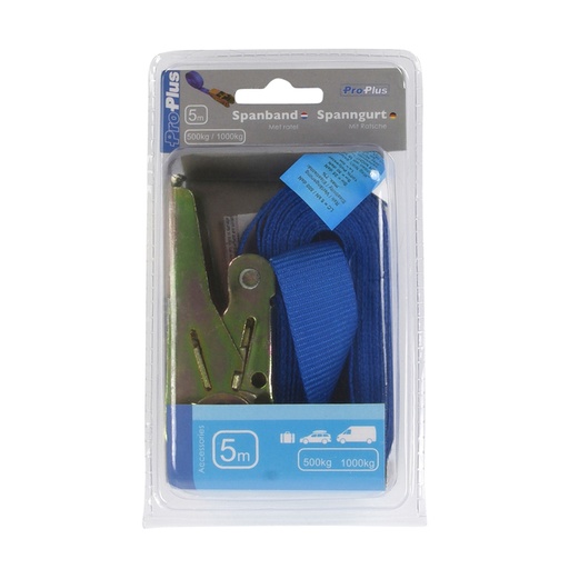 [1391749] Sangle d'arrimage ProPlus avec tendeur à cliquet 5m bleu