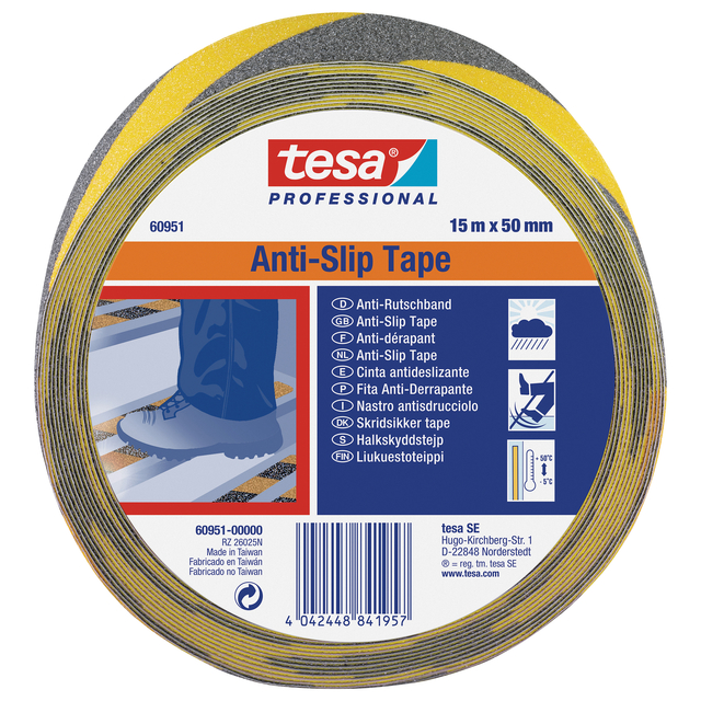 Antisliptape Tesa 60951 50mmx15m zwart/geel