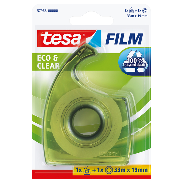 Dérouleur ruban adhésif tesa Film® Eco&Clear 33mx19mm transparent blister