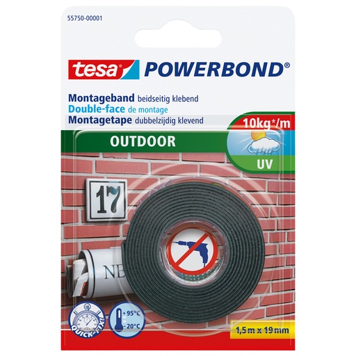 [1397016] Montagetape tesa® Powerbond Outdoor dubbelzijdig 1,5mx19mm