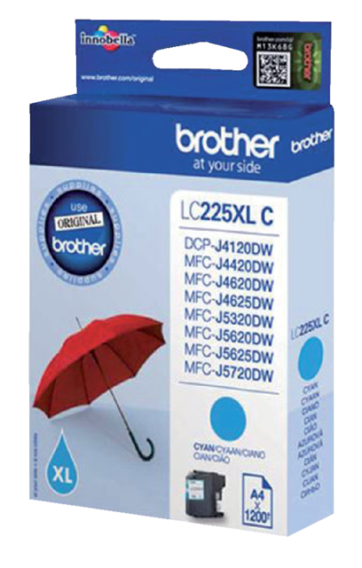 Cartouche d’encre Brother LC-225XLC bleu HC