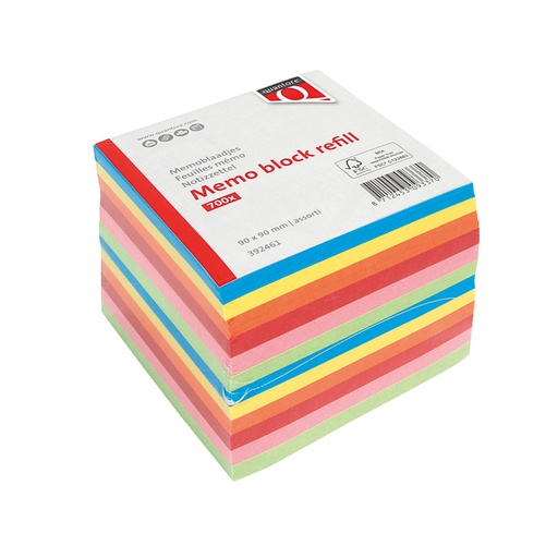 [392461] Bloc mémos Quantore 90x90mm 700 feuilles volantes assorti