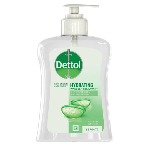 [1397858] Savon gel mains Dettol Hydrating Aloe Vera antibactérien 250ml avec pompe