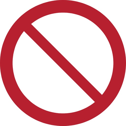 [1398469] Pictogram bordje Djois Algemeen verbod Ø 200 mm  Rood