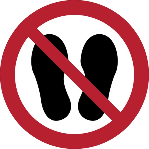 [1398487] Pictogram bordje Djois Verboden te betreden Ø 200 mm  Rood