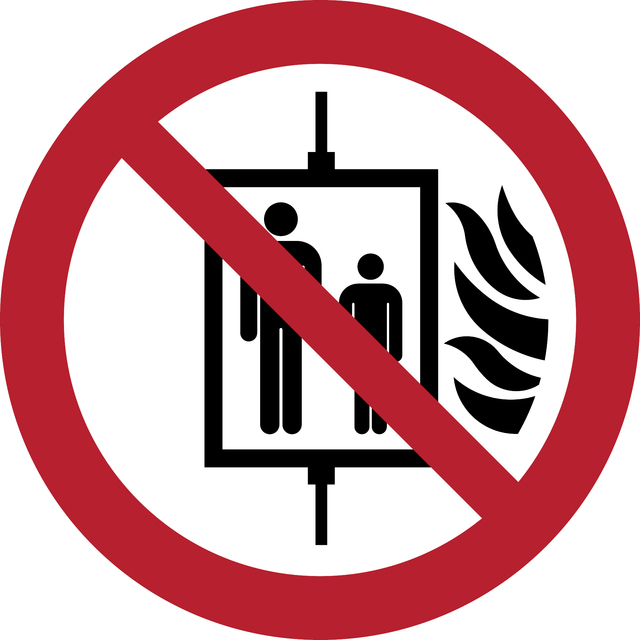 Pictogramme Tarifold Ascenseur interdit en cas incendie ø200mm