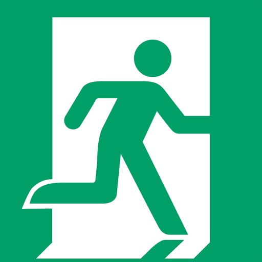 [1398515] Pictogram bordje Djois Nooduitgang rechts 200 x 200 mm  Groen