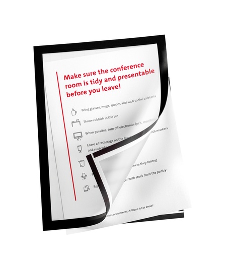 [1388428] Cadre info Quantore A4 adhésif A4 noir 2 pièces