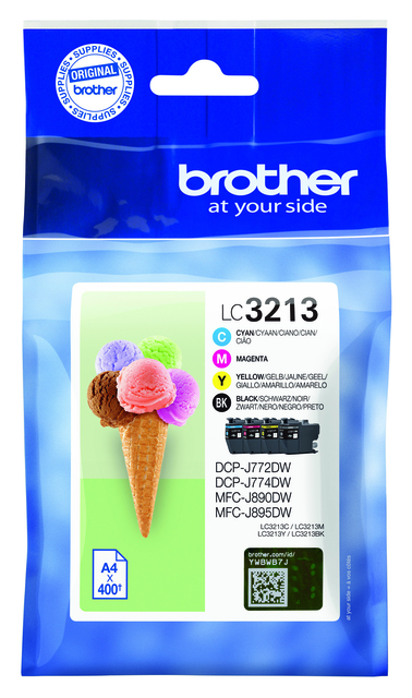 Cartouche d’encre Brother LC-3213 noir + 3 couleurs