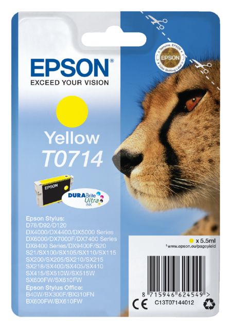 Cartouche d’encre Epson T0714 jaune