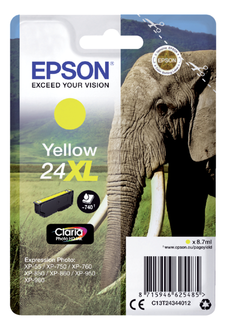 Cartouche d''encre Epson 24XL T2434 jaune
