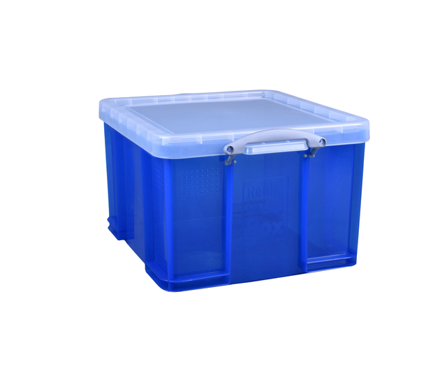 Boîte de rangement Really Useful 42 litres 520x440x310mm transparent bleu