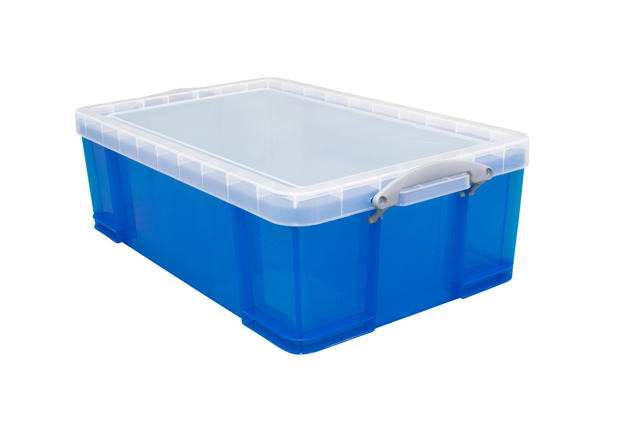 Boîte de rangement Really Useful 50 litres 710x440x230mm transparent bleu