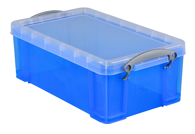 Boîte de rangement Really Useful 5 litres 340x200x125mm transparent bleu