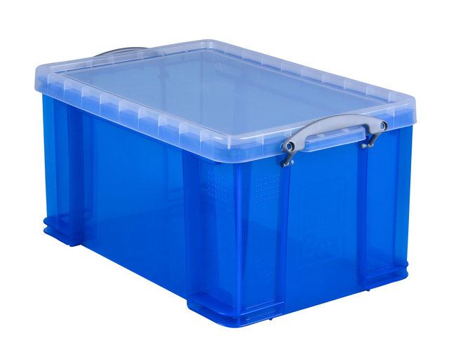Boîte de rangement Really Useful 48 litres 600x400x315mm transparent bleu