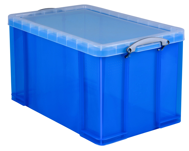 Boîte de rangement Really Useful 84 litres 710x440x380mm transparent bleu