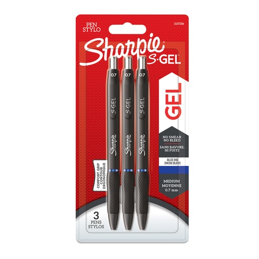 [1399015] Gelschrijver Sharpie S-gel medium blauw blister à 3 stuks