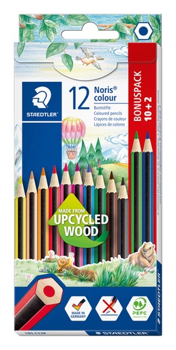 [1399071] Kleurpotlood Noris 185 set à 10+2 kleuren gratis
