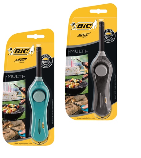[1399497] Aansteker Bic megalighter U140 multi assorti blister à 1 stuk
