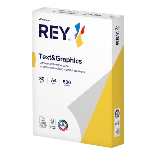 [1399513] Kopieerpapier Rey Text & Graphics A4 80gr wit 500 vel