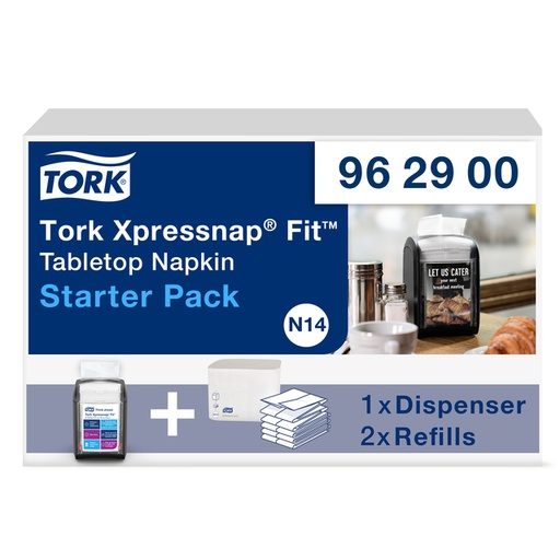 [1399759] Distributeur serviettes Tork Xpressnap Fit Signature N14 962900 Pack Starter noir