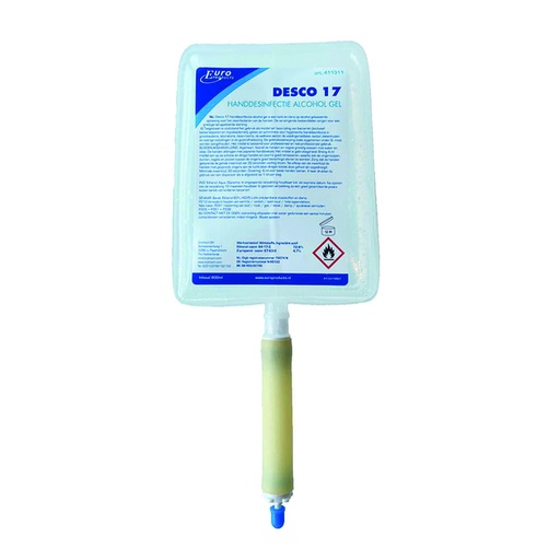 [1400571] Handdesinfectie Euro Products Q18 alcoholgel Desco 17 800 ml 411311
