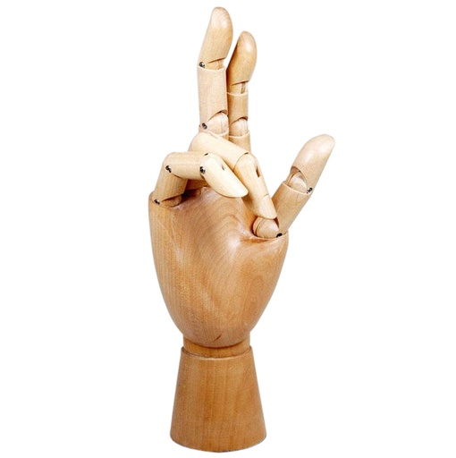 [1387643] Main articulée Conda droite homme 30cm bois naturel