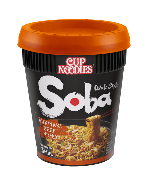 Noodles Nissin Soba Cup Sukiyaki Beef cup