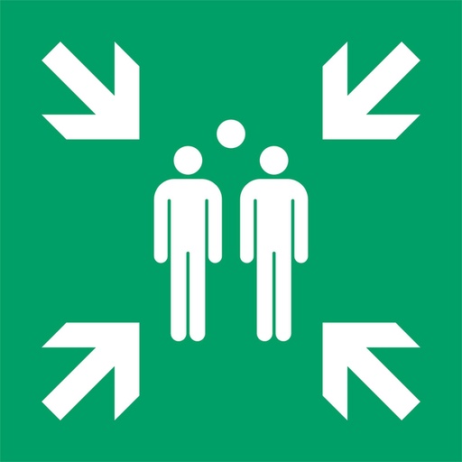 [1400540] Pictogram bordje Djois Verzamelplaats 300 x 300 mm  Groen